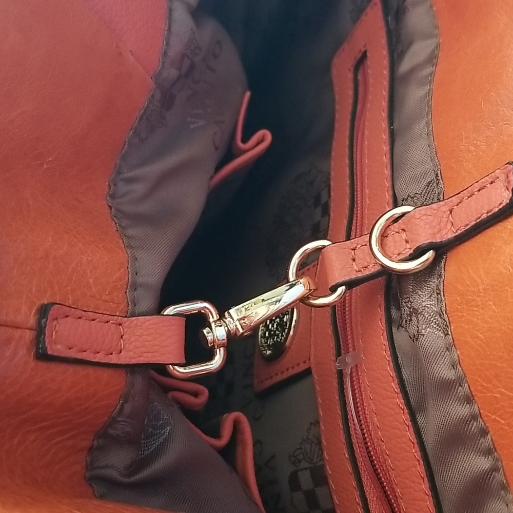 Orange Leather Shoulder Bag - Picture 10 of 10